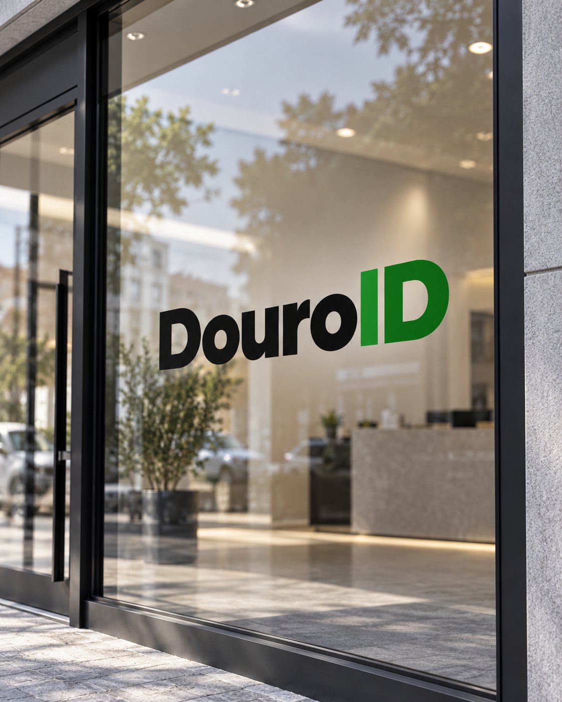 Montra com logótipo DouroID em vinil