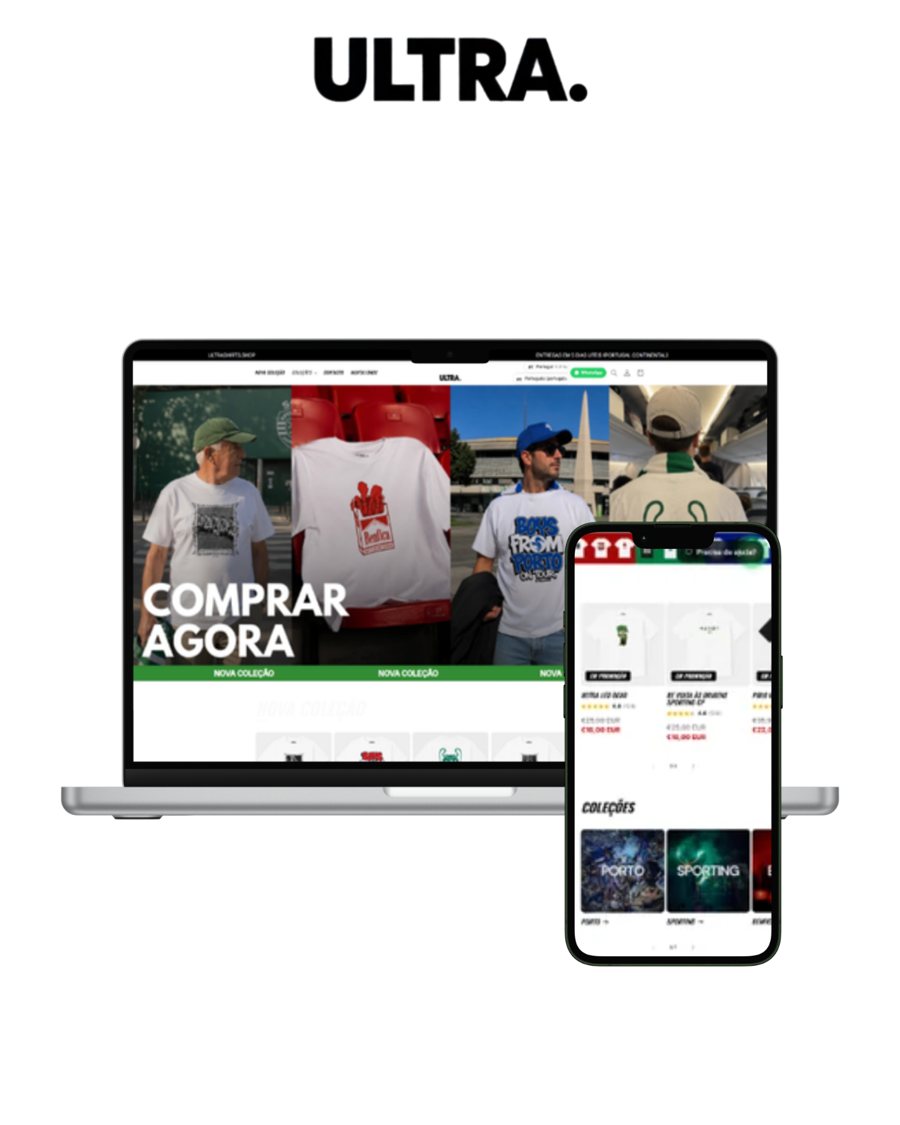 Loja online Ultra em computador e telemóvel